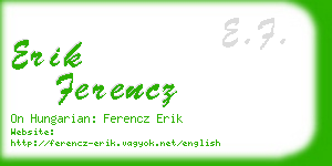 erik ferencz business card